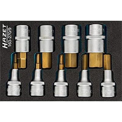 HAZET Dopsleutelbitset 163-270/9 - 1/2 inch (12,5 mm) vierkant hol - Binnen-zeskant-profiel - 9-delig - 5 - 19