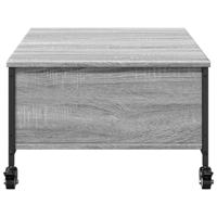 Salontafel metwielen 91x55x34 cm bewerkthout grijs sonoma - thumbnail