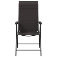 Tuinstoelen 8 st inklapbaar poly rattan zwarte koffiekleur - thumbnail