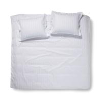 Damai Dekbedovertrek Katoen Satijn Streep Linea - white - thumbnail