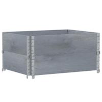 VidaXL Palletopzetranden 2 st 80x60 cm massief grenenhout grijs - thumbnail