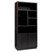 Richmond Boekenkast 'Oakura' Eikenhout, 220 x 100cm, kleur zwart - thumbnail