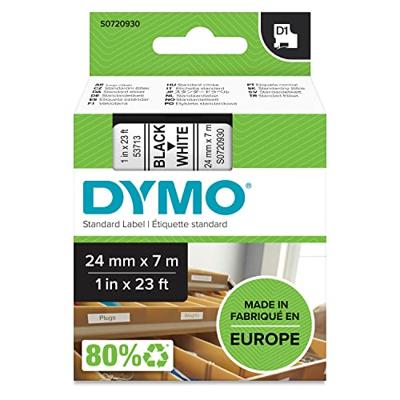 Gelamineerde Tape voor Labelmakers Dymo D1 53713 24 mm LabelManager™ Wit Zwart (5 Stuks)
