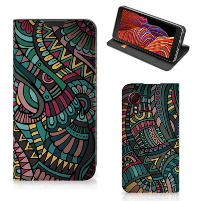 Samsung Galaxy Xcover 5 Hoesje met Magneet Aztec Samsung Galaxy Xcover 5 Hoesje met Magneet Aztec