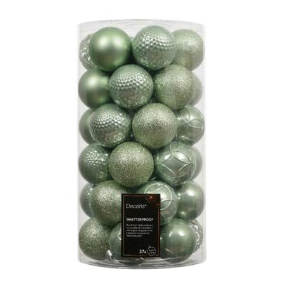 Kerstbal kunststof d6 cm groen 37 st Decoris - Decoris Kerstbal kunststof d6 cm groen 37 st Decoris - Decoris