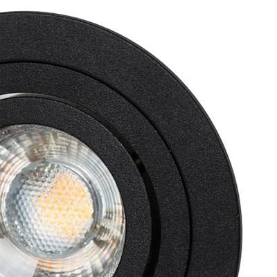 QAZQA Moderne inbouwspot zwart - Rondoo