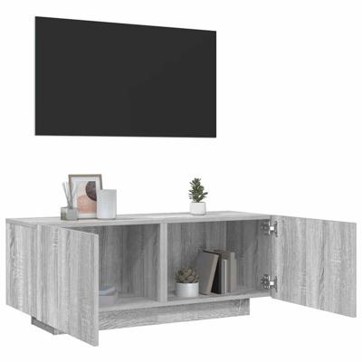 Tv-meubel 100x35x40 cm bewerkt hout grijs sonoma eikenkleurig