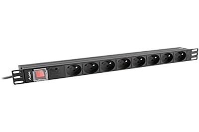 Lanberg PDU-PRO-07F-0200-BK energiedistributie 6 AC-uitgang(en) 1U Zwart