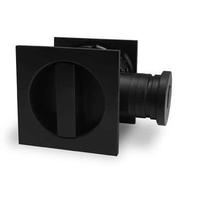 Hardbrass Schuifdeurslot met haak vierkant - zwart