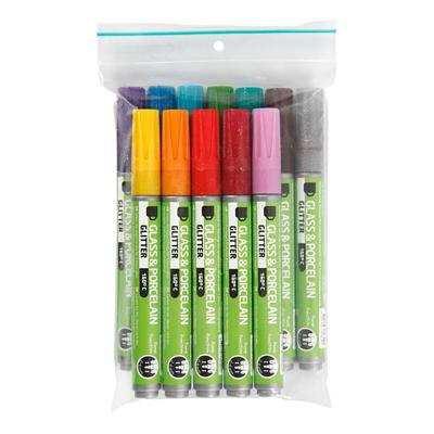 Creativ Company Glas- en porseleinstiften kleur glitter, 12st. Creativ Company Glas- en porseleinstiften kleur glitter, 12st.