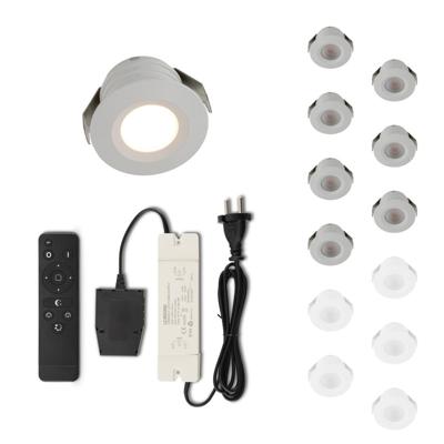 Set LED-inbouwspot met afstandsbediening Valdeno wit 3W dimbaar IP44 1-12 stuks