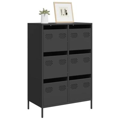 Hoge kast 68x39x101,5 cm staal zwart
