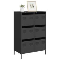 Hoge kast 68x39x101,5 cm staal zwart - thumbnail