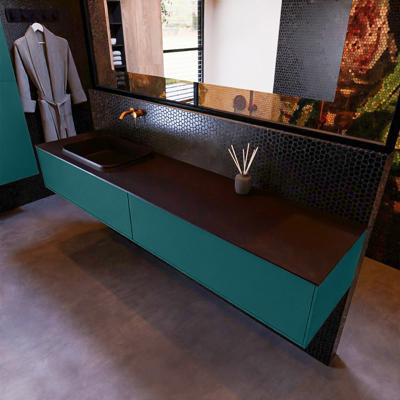 Badkamermeubelset Mondiaz Erin 200 cm met 2 Lades met RIDGE Wastafel Links Urban Zonder Kraangaten Greeploos Mat Smag Badkamermeubelset Mondiaz Erin 200 cm met 2 Lades met RIDGE Wastafel Links Urban Zonder Kraangaten Greeploos Mat Smag