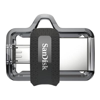 SanDisk 173386 USB flash drive 128 GB USB Type-A / Micro-USB Zwart, Transparant