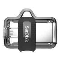 SanDisk 173386 USB flash drive 128 GB USB Type-A / Micro-USB Zwart, Transparant - thumbnail