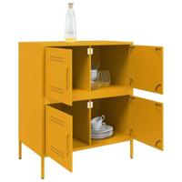 Dressoir 68x39x79 cm staal mosterdgeel - thumbnail