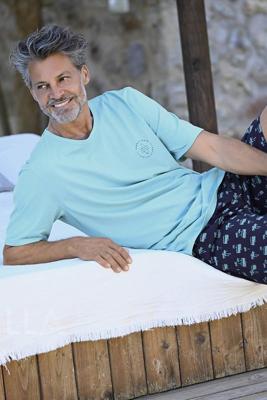 Lichtblauwe heren shortama palmbomen Lichtblauwe heren shortama palmbomen