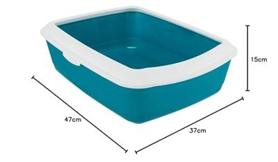 Kattenbak Trixie Classic Wit Donker grijs Plastic 37 × 15 × 47 cm - thumbnail