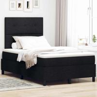 Boxspring bed met matras met hoofdeinde Zwart 120 x 190 cm Stof - thumbnail