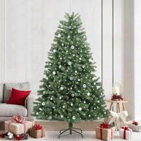VidaXL Kunstmatige inklapbare kerstboom groen 240 cm pvc en metaal - thumbnail