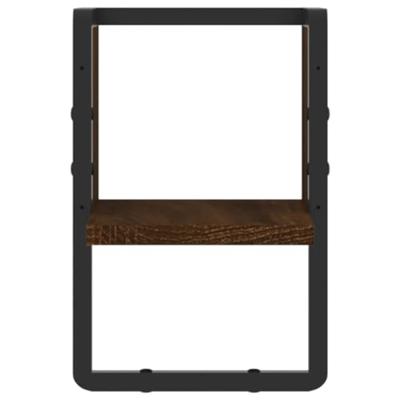Wandschap met stang 20x25x30 cm bruin eikenkleur