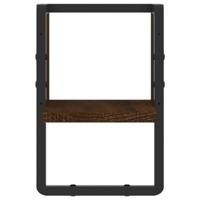 Wandschap met stang 20x25x30 cm bruin eikenkleur - thumbnail