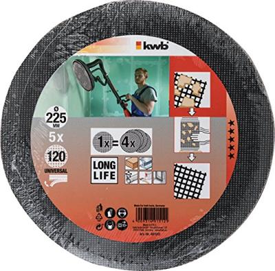 kwb 491512 Schuurpapier voor schotelschuurapparaat Korrelgrootte (num) 120 (Ø) 225 mm 5 stuk(s)