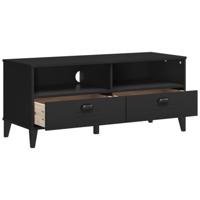 Tv-meubel VIKEN bewerkt hout zwart - thumbnail