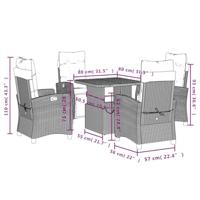 5-delige Tuinset met kussens poly rattan beige - thumbnail