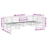 6-delige Loungeset massief grenenhout wasbruin - thumbnail