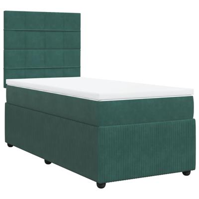 Boxspring met matras fluweel donkergroen 160x200 cm - thumbnail
