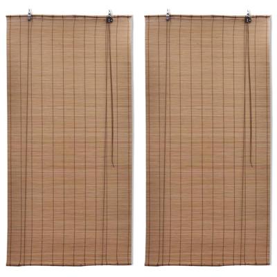 VidaXL Rolgordijnen 2 st 120x220 cm bamboe bruin