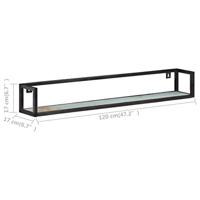 VidaXL Wandschappen 2 st 120 cm massief gerecycled hout - thumbnail