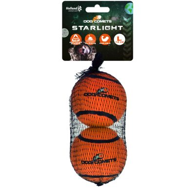 Dog comets Starlight Tennisbal L Oranje 2st