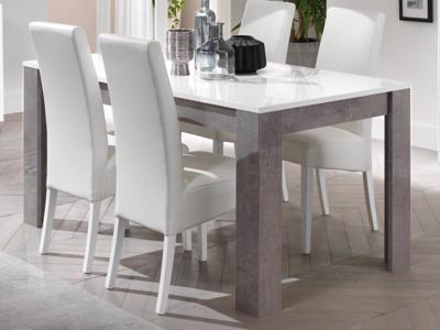 Rechthoekige eettafel GRENADE 160 cm hoogglans marmer/hoogglans wit Rechthoekige eettafel GRENADE 160 cm hoogglans marmer/hoogglans wit