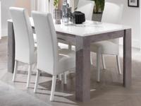 Rechthoekige eettafel GRENADE 160 cm hoogglans marmer/hoogglans wit - thumbnail