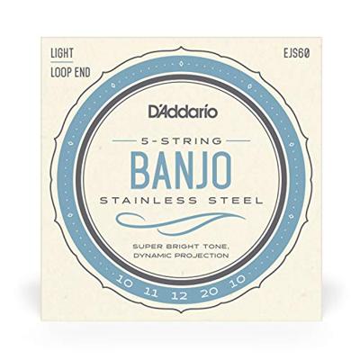D&apos;Addario EJS60 Stainless Steel Light 10-20 snaren voor vijfsnarige banjo