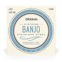 D&apos;Addario EJS60 Stainless Steel Light 10-20 snaren voor vijfsnarige banjo - thumbnail