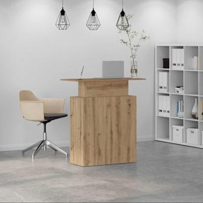 Receptiebalie 100x40x104 cm bewerkt hout artisanaal eikenkleur