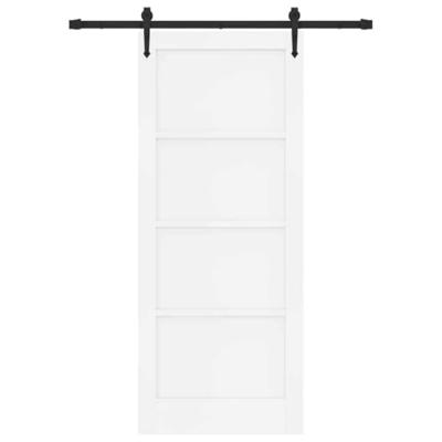 schuifdeur met set voor hang- en sluitwerk 'ORKDAL', wit massief dennenhout