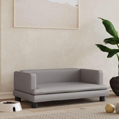 Hondenmand 80x45x30 cm kunstleer grijs