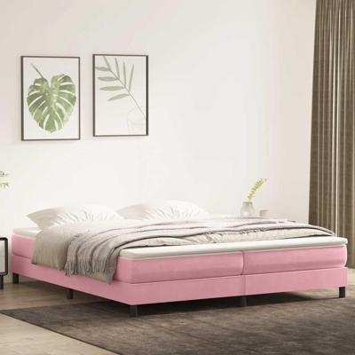 Boxspring zonder matras fluweel roze 200x220 cm Boxspring zonder matras fluweel roze 200x220 cm