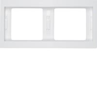 Berker K.1 afdekraam 2-voudig horizontaal polarwit - thumbnail