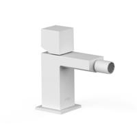 Bidetmengkraan Tres Cuadro Exclusive met Draaiknop Korte Uitloop 10 cm Mat Wit - thumbnail