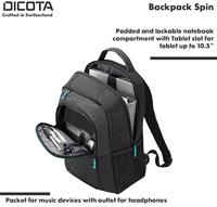 Dicota laptoprugzak Spin, voor laptops tot 15,6 inch, zwart - thumbnail