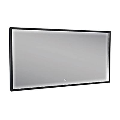 Avi spiegel rechthoek met LED, dimbaar en spiegelverwarming 120 x 60 cm mat zwart