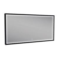 Avi spiegel rechthoek met LED, dimbaar en spiegelverwarming 120 x 60 cm mat zwart - thumbnail
