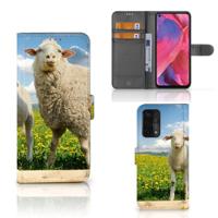 OPPO A54 5G | A74 5G | A93 5G | Telefoonhoesje | Met pasjeshouder | Schaap en Lammetje - thumbnail