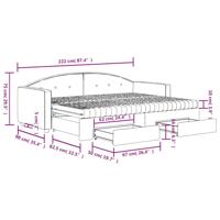 Slaapbank onderschuifbed en lades 80x200 cm fluweel donkergrijs - thumbnail